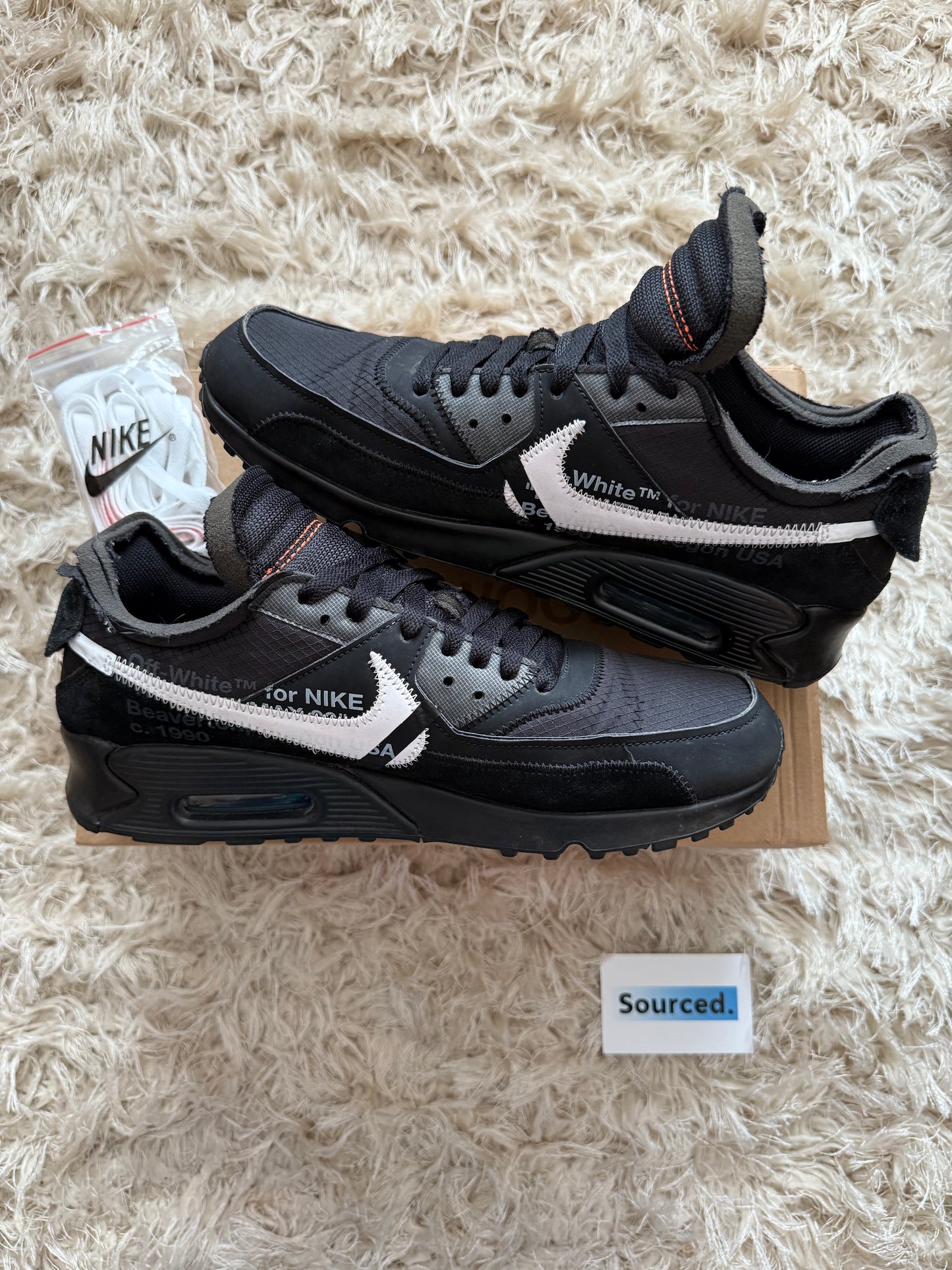 Nike x OFF-WHITE Air Max 90 Black | UK 9.5