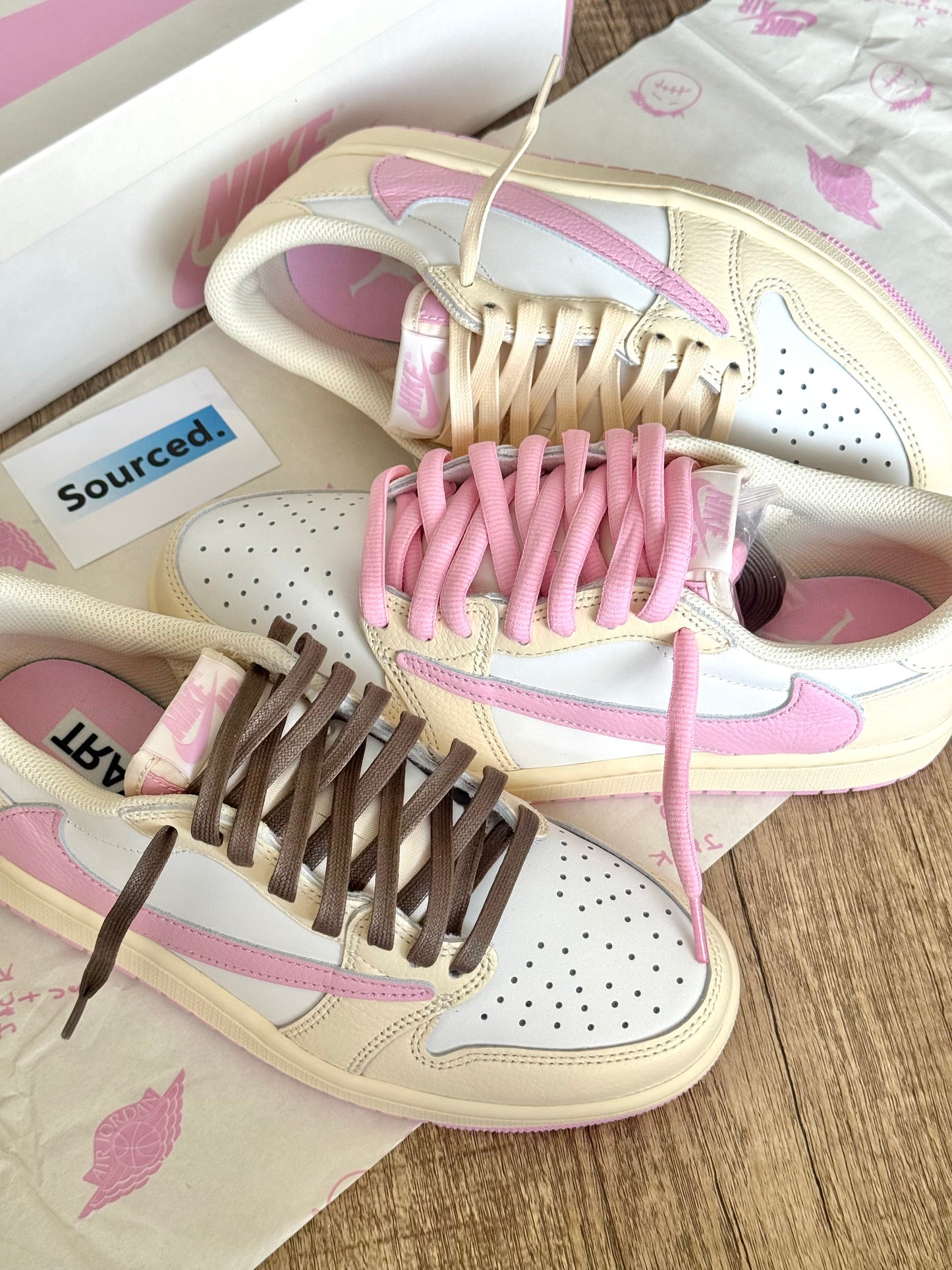 Air Jordan 1 Retro Low OG SP Travis Scott Shy Pink Muslin Sail