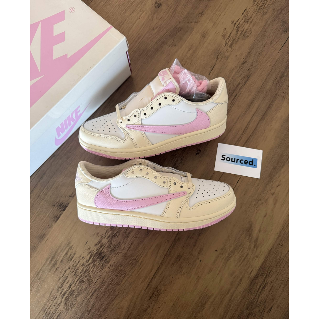 Air Jordan 1 Retro Low OG SP Travis Scott Shy Pink Muslin Sail